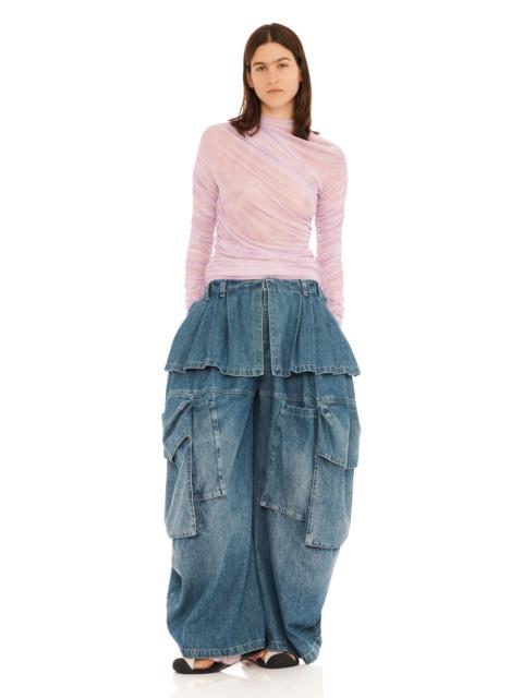 Collina Strada LILAC FLORAL SCRIBBLE NETTLE L/S TOP