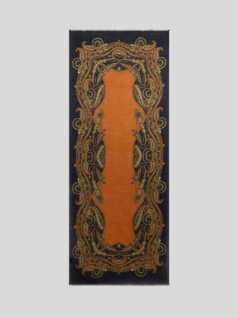 Etro WOOL, CASHMERE AND SILK SCARF WITH PAISLEY MOTIF