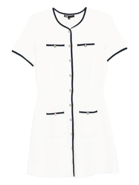 maje trim button knitted dress