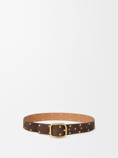 Loewe Rounded soft belt in suede calfskin