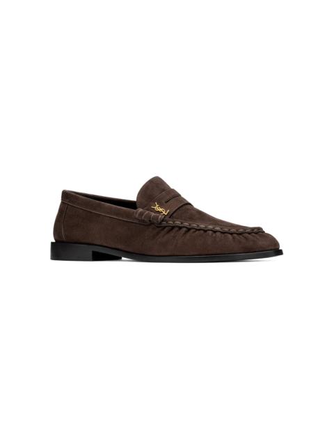 SAINT LAURENT Suede Le Loafers brown
