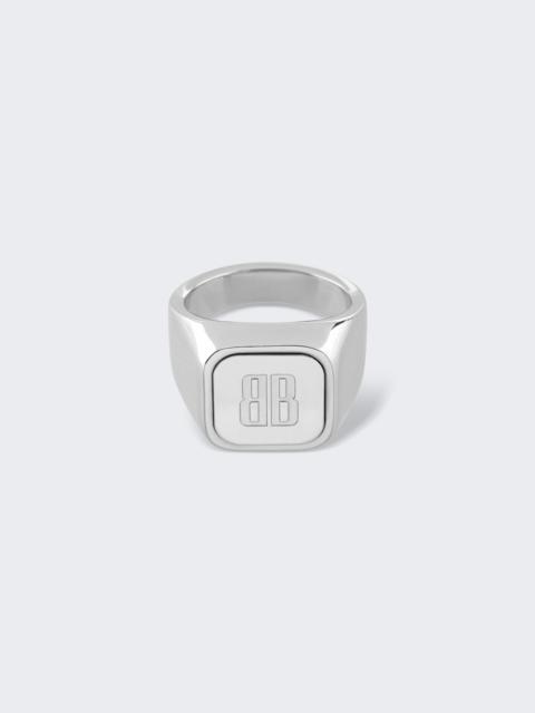 BALENCIAGA Nano Signet Ring Shiny Silver