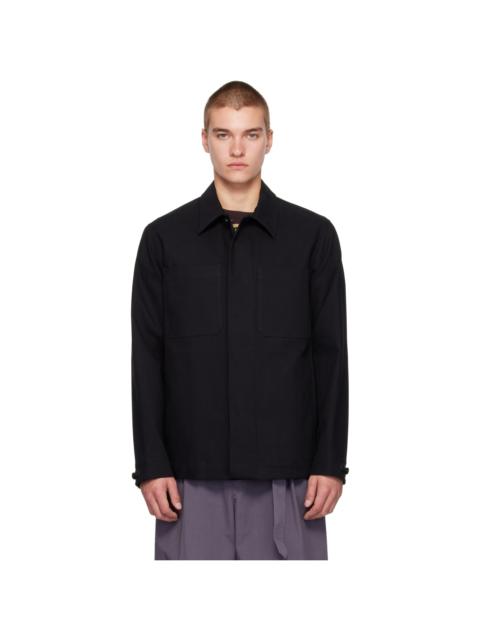 Dries Van Noten Black Cotton Canvas Overshirt
