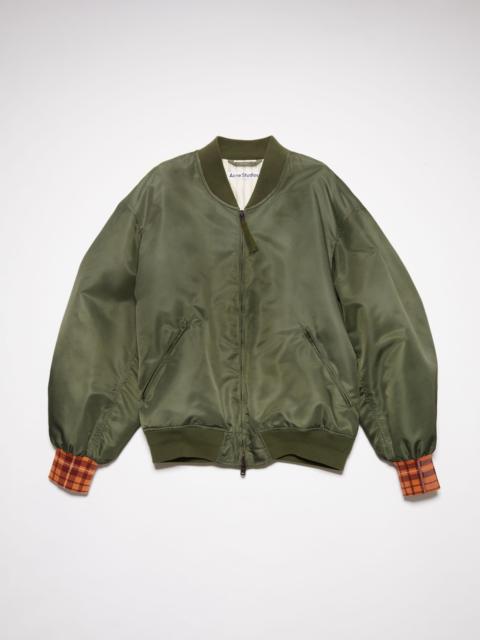 Satin bomber jacket - Olive green
