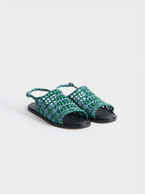 JW Anderson WOMENS WOVEN LEATHER SANDAL IN BLUE & GREEN