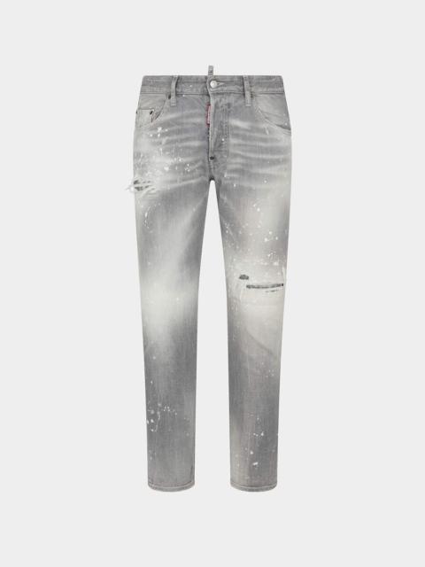 DSQUARED2 GREY SPOTTED WASH SKATER JEANS