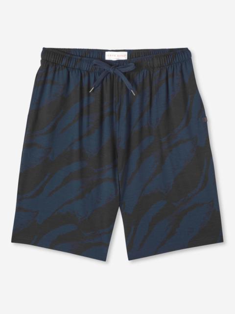 Derek Rose Men's Lounge Shorts London 8 Micro Modal Navy