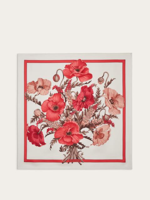 FERRAGAMO Poppies print silk foulard