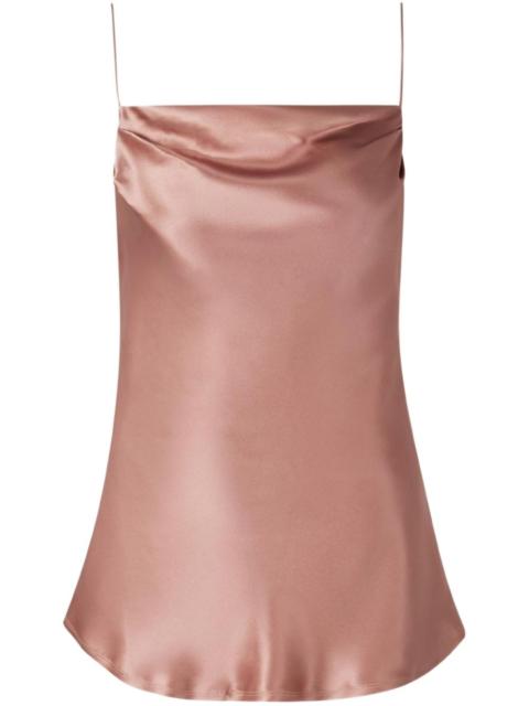 Balmain cowl-neck satin top
