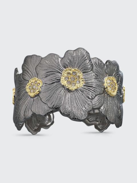 Buccellati Blossom Gardenia Cuff in Burnished Silver