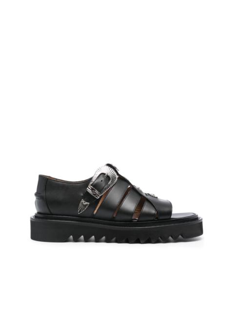 TOGA VIRILIS caged leather sandals
