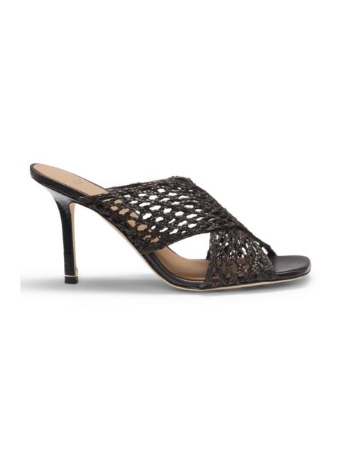 BOSS LEATHER SANDALS WITH WOVEN UPPERS