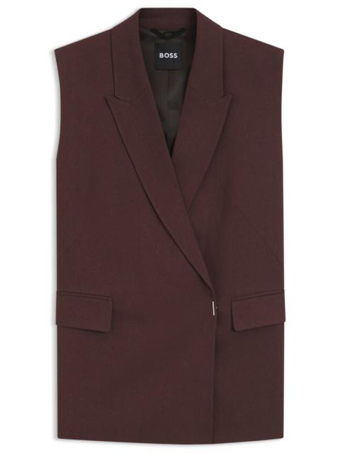 BOSS RELAXED-FIT VEST IN A LINEN BLEND