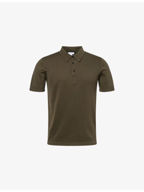 Sunspel Sun Sea Island Short-Sleeve Knitted Cotton Polo Shirt