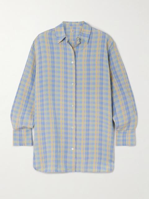 TOTEME Checked Linen-blend Shirt