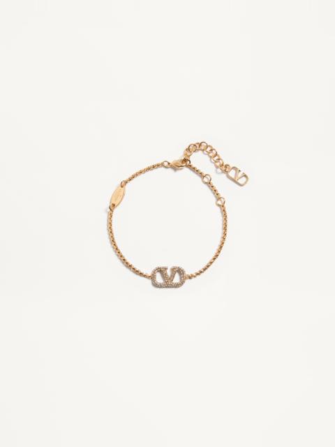 Valentino VLOGO SIGNATURE BRACELET IN METAL AND SWAROVSKI® CRYSTALS