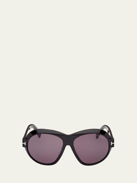 Inger Acetate Round Sunglasses