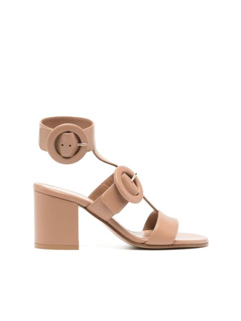 double-buckle leather sandals