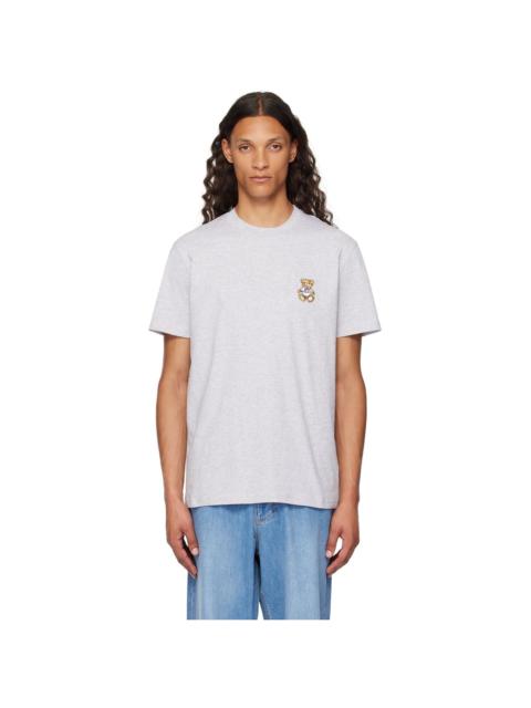 Moschino Gray Teddy Patch T-Shirt