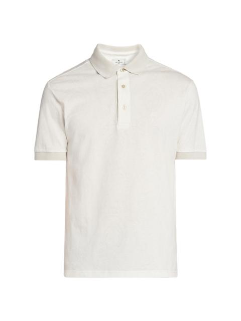 Etro Men's Roma Cotton Polo Shirt - Stampado Bianco