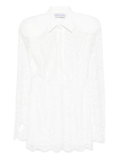 ROWEN ROSE long-sleeve lace mini dress