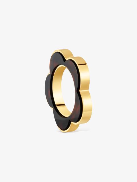TOUS Gold-colored steel and tortoiseshell resin flower Ring TOUS Galaxy