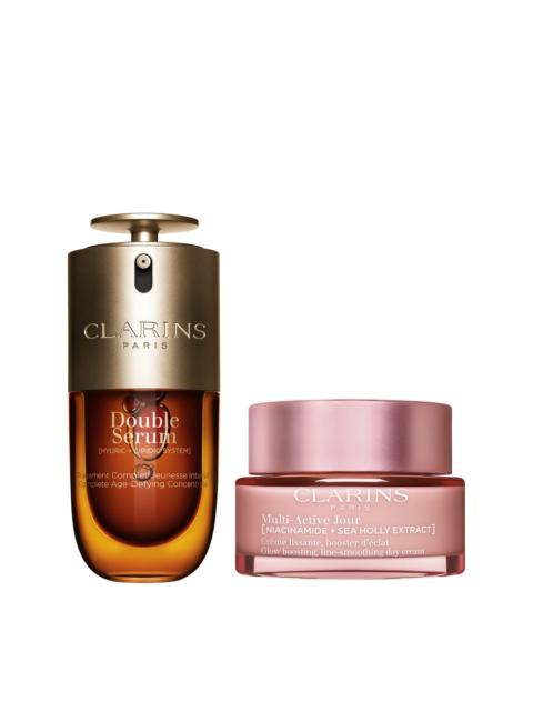CLARINS Double Serum & Multi-Active Set | 1 Oz Double Serum & Multi-Active Day Cream | Anti-Aging Serum & Mo