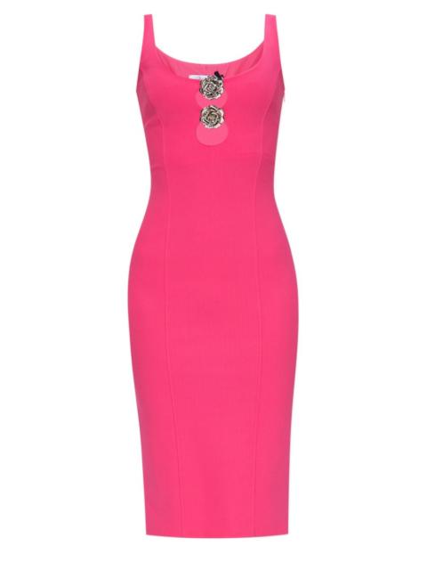 Blumarine rose-brooch-detail sleeveless 드레스