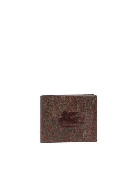 Etro logo-embroidered leather wallet