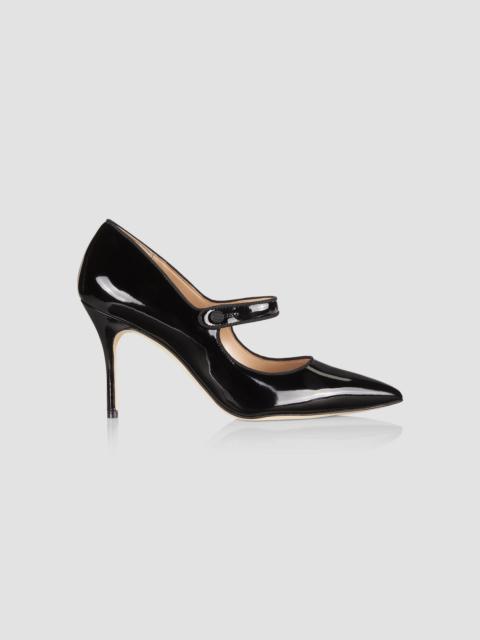 Manolo Blahnik Women's Campari 90MM Patent Leather Mary Jane Pumps - Black