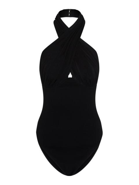 Paris Georgia Draped Knitted Bodysuit black