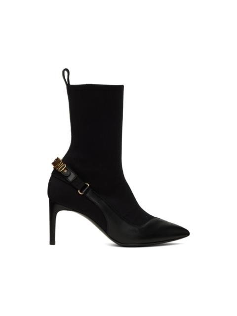 Moschino Black Logo Ankle Boots