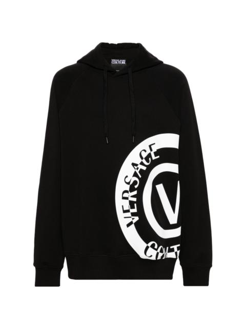 VERSACE JEANS COUTURE logo-embroidered cotton hoodie
