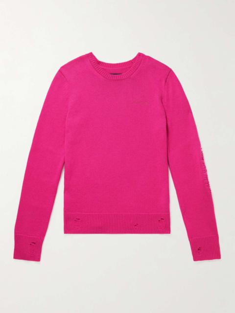 AMIRI Slim-Fit Distressed Cashmere and Wool-Blend Sweater