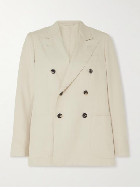 Loro Piana Double-breasted Silk-dupioni Blazer
