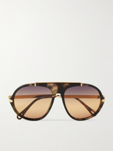 Chloé Aly Aviator-frame Acetate Sunglasses