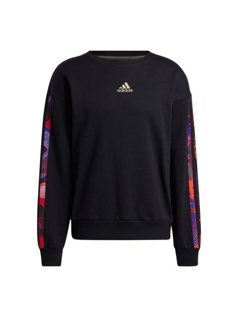 adidas adidas Mic Gfx Crew Printing Basketball Round Neck Sports Black GU9538