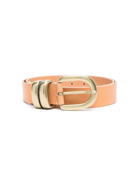 buckle-fastening leather belt