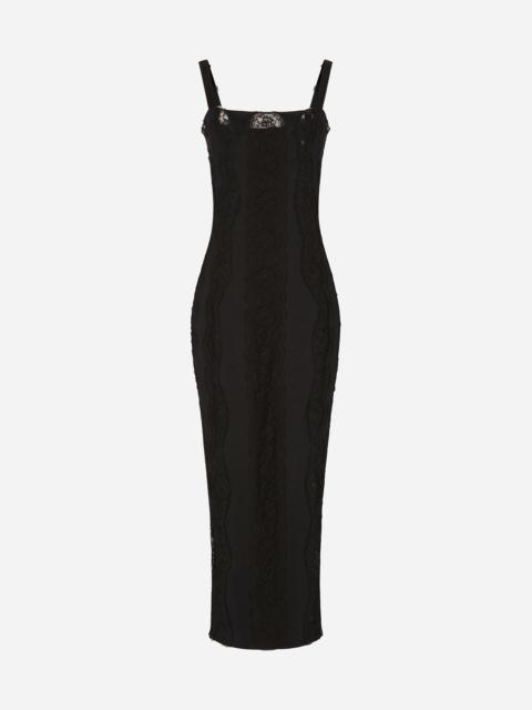 Dolce & Gabbana Jersey calf-length dress with lace inserts