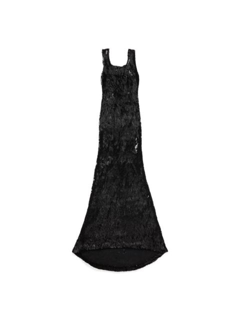 BALENCIAGA Women's Embroidered Maxi Dress in Black