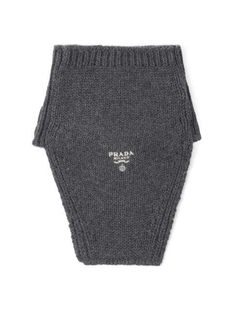 Prada logo-embroidered cashmere dickey