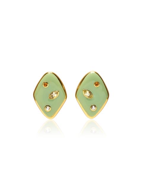LIZZIE FORTUNATO Nico Dot Earrings In Pistachio green