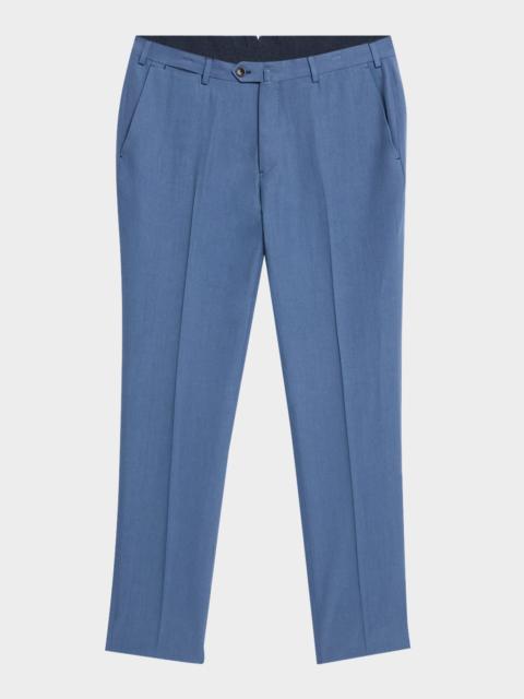 EMPORIO ARMANI Men's Lyocell Twill Flat-Front Trousers