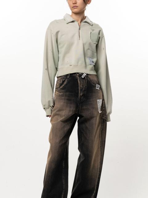 Maison MIHARAYASUHIRO Sun Faded Like Cropped Collared Sweatshirt