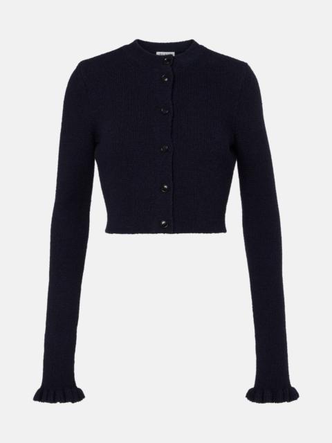 Alaïa Cropped wool and silk-blend cardigan