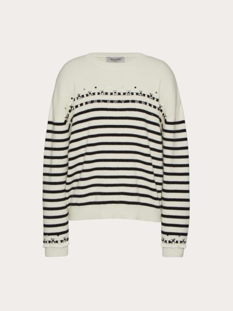 Valentino EMBROIDERED WOOL SWEATER