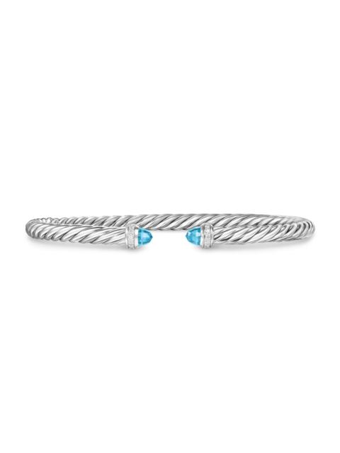 DAVID YURMAN Women's Cablespira Flex Bracelet in Sterling Silver - Blue Topaz