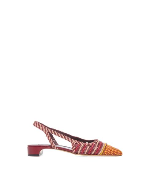 GABRIELA HEARST Perro Braided Slingback Pump in Bordeaux & Fuschia Leather