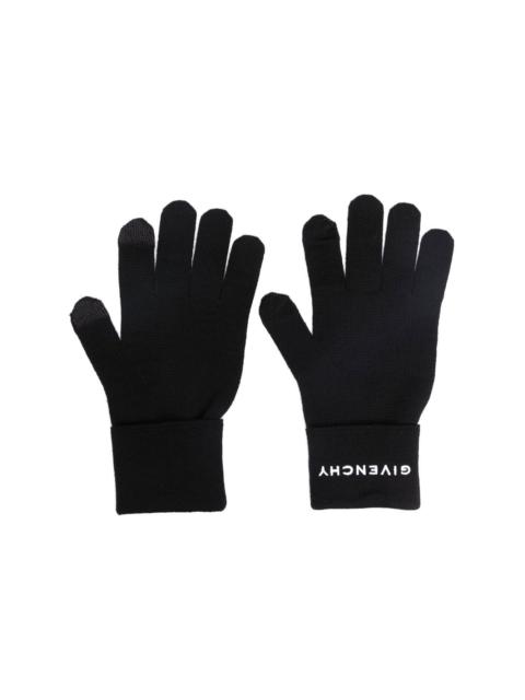 Givenchy logo-embroidered knitted gloves