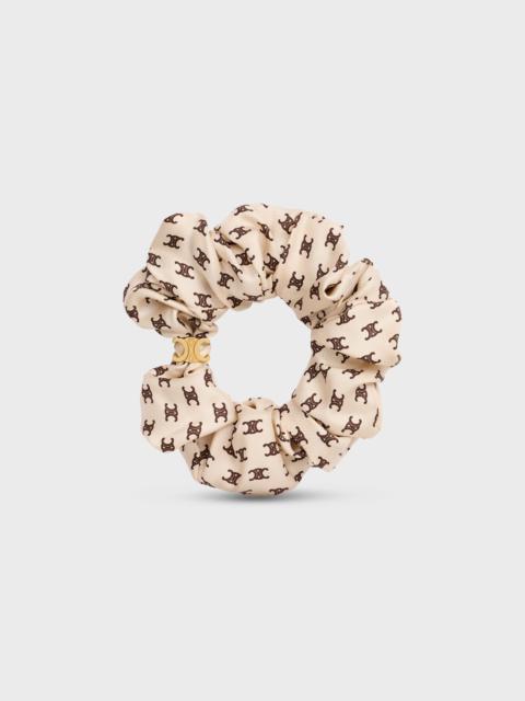 CELINE Scrunchy Mini Triomphe in Silk and Brass with Gold finish